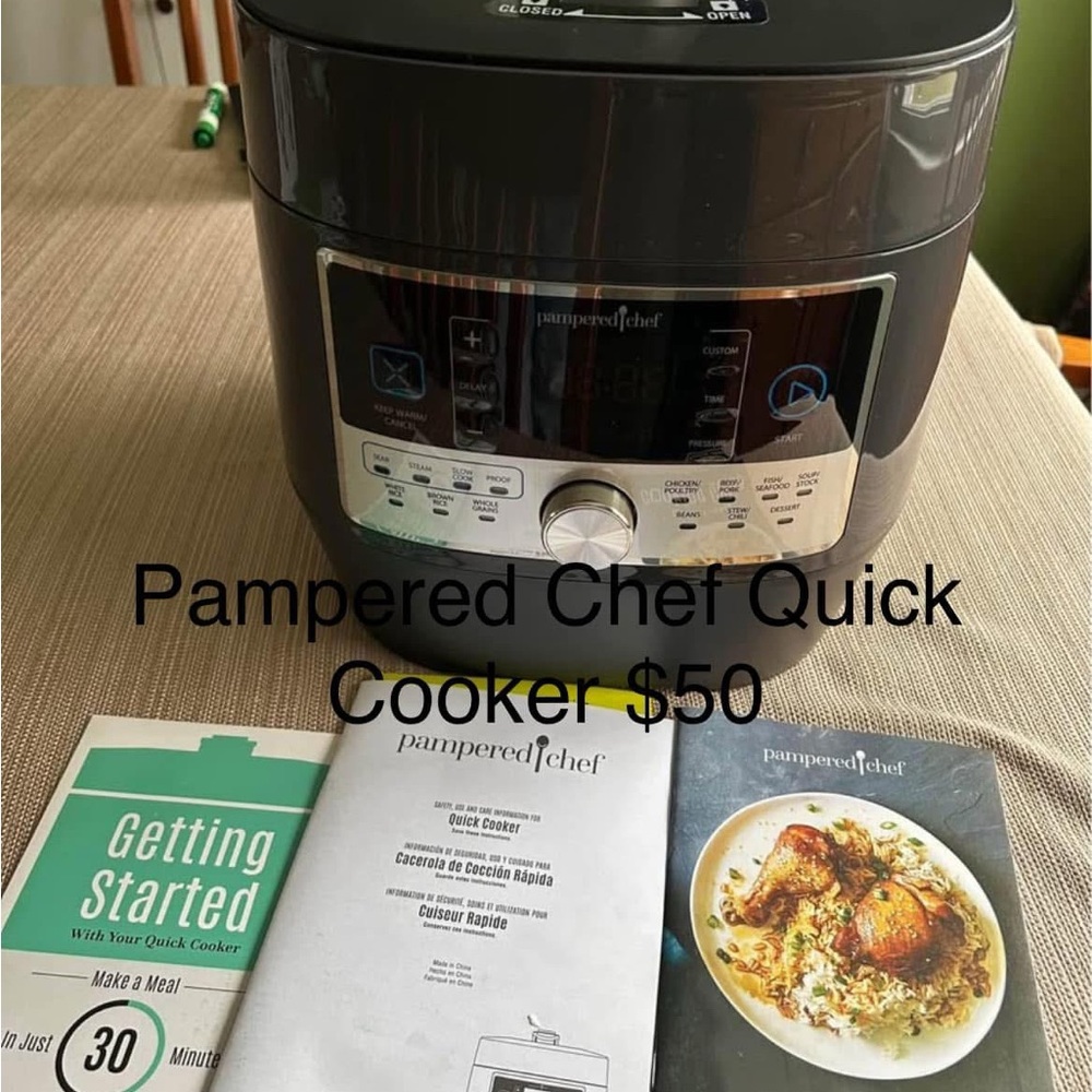 Pampered Chef Silver and Black Quick Cooker